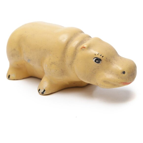 Vintage Ceramic Hippo Figurine Hippopotamus Kitch Hand Painted Art Decor Retro - Picture 2 of 7